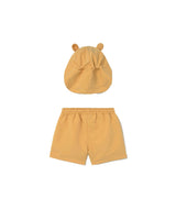 Yellow Swimwear set baby with eared hat