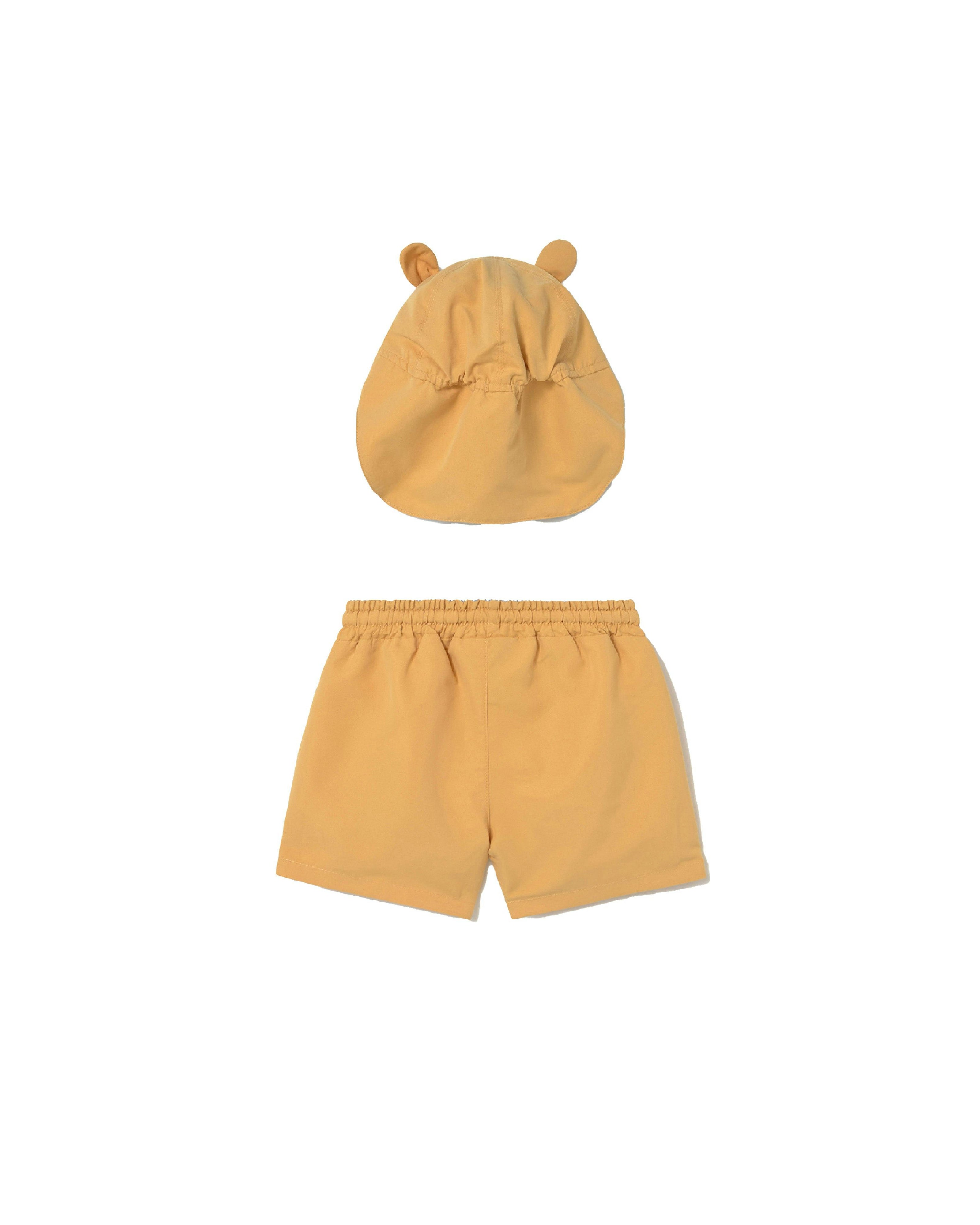 Yellow Swimwear set baby with eared hat