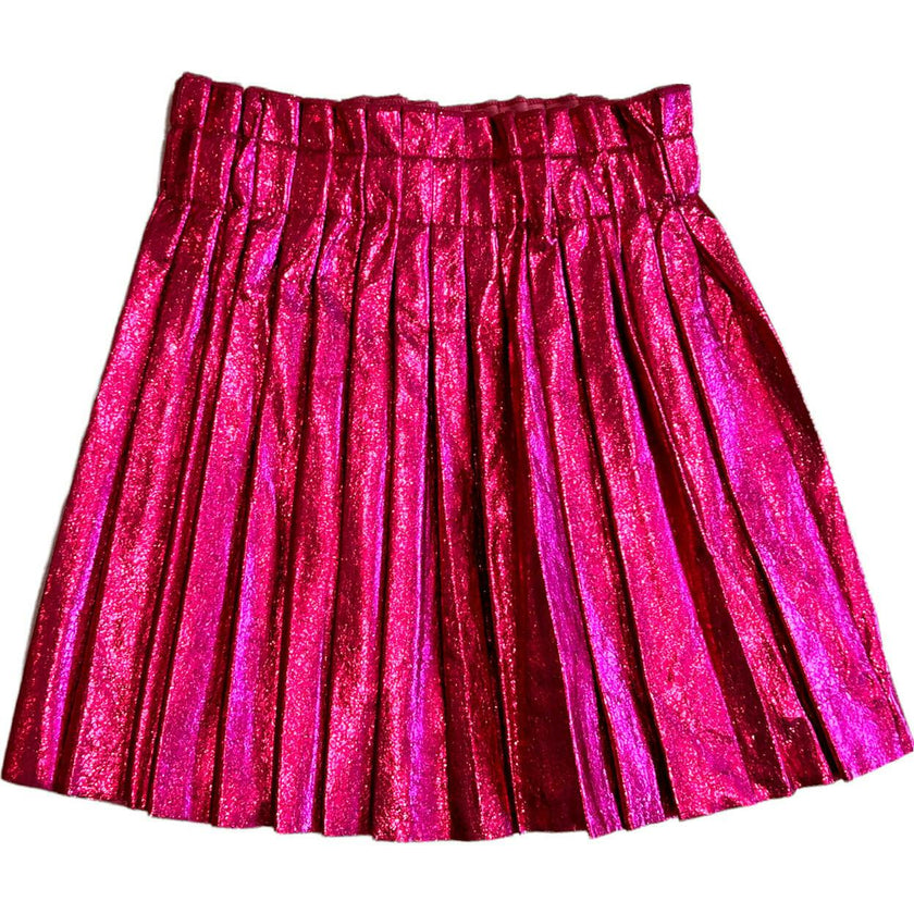 Foil Metallic Pleated Skirt