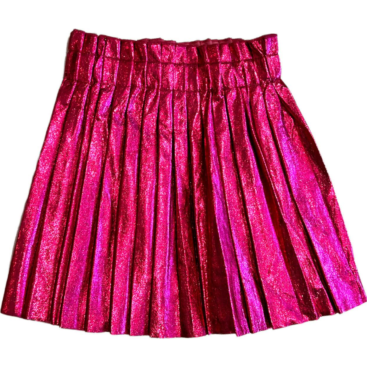 Foil Metallic Pleated Skirt