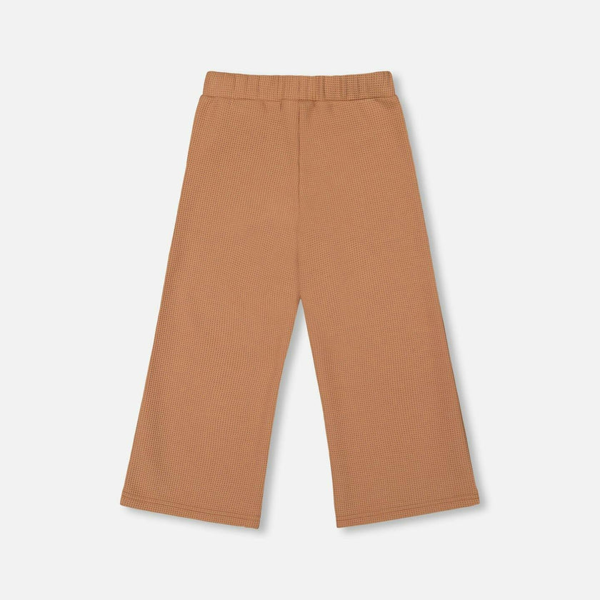Waffle Flare Leg Pants Caramel Brown