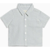 Landon Seersucker Button Down - Shore Stripe / Sea