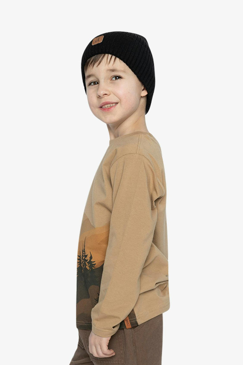 Long Sleeve Organic Cotton T-Shirt Beige