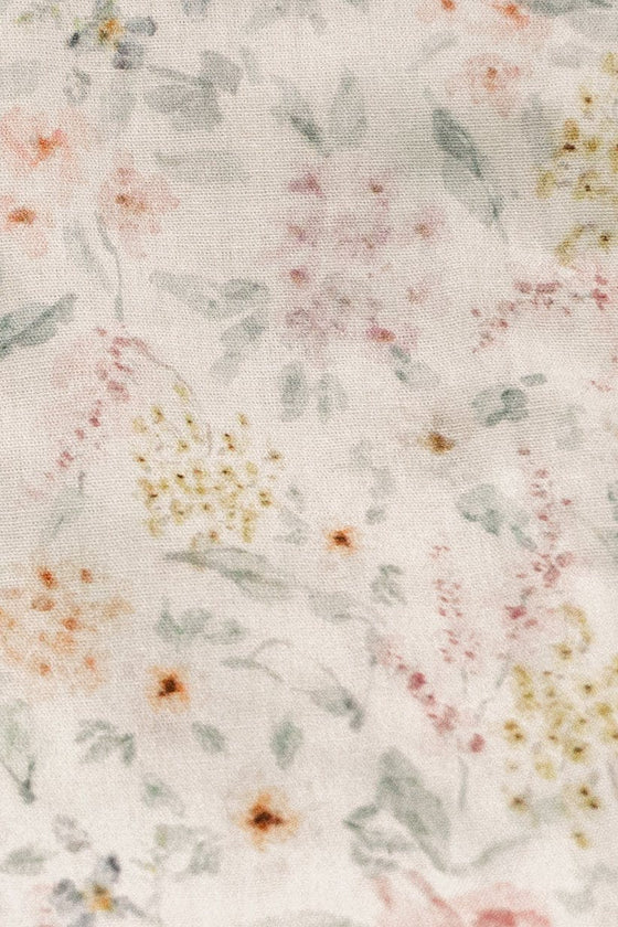 Dewdrop Meadow Timeless Floral Ruffle Zipper Pouch