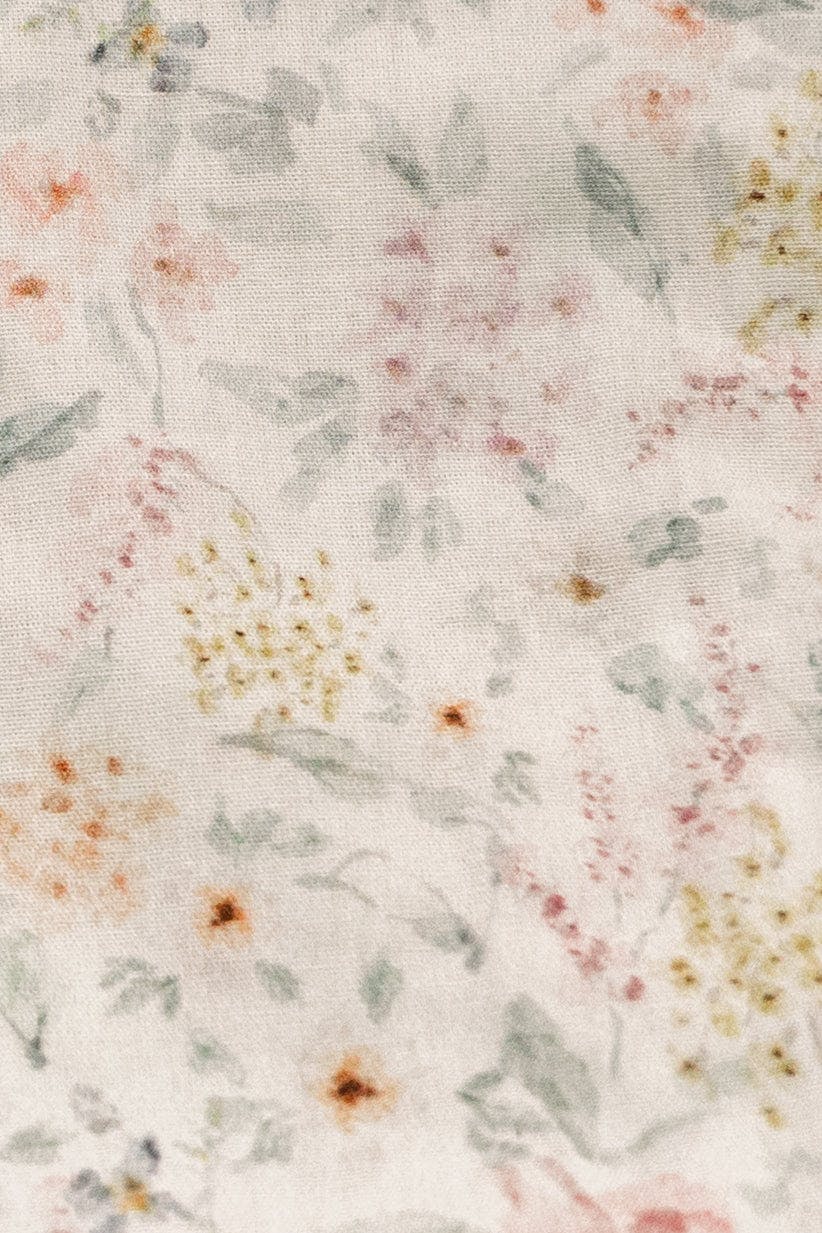 Dewdrop Meadow Timeless Floral Ruffle Zipper Pouch