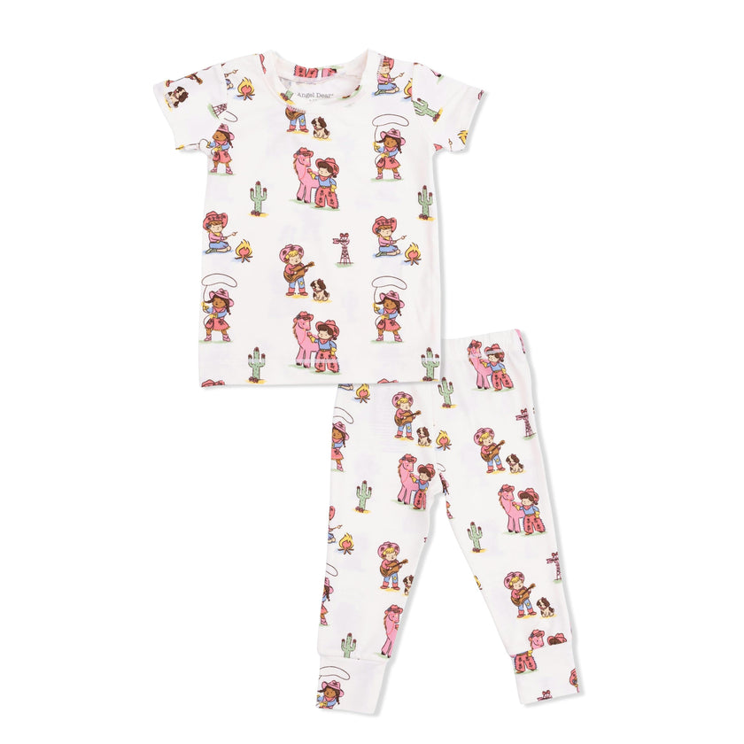 Vintage Cowgirls - Short Sleeve Loungewear Set