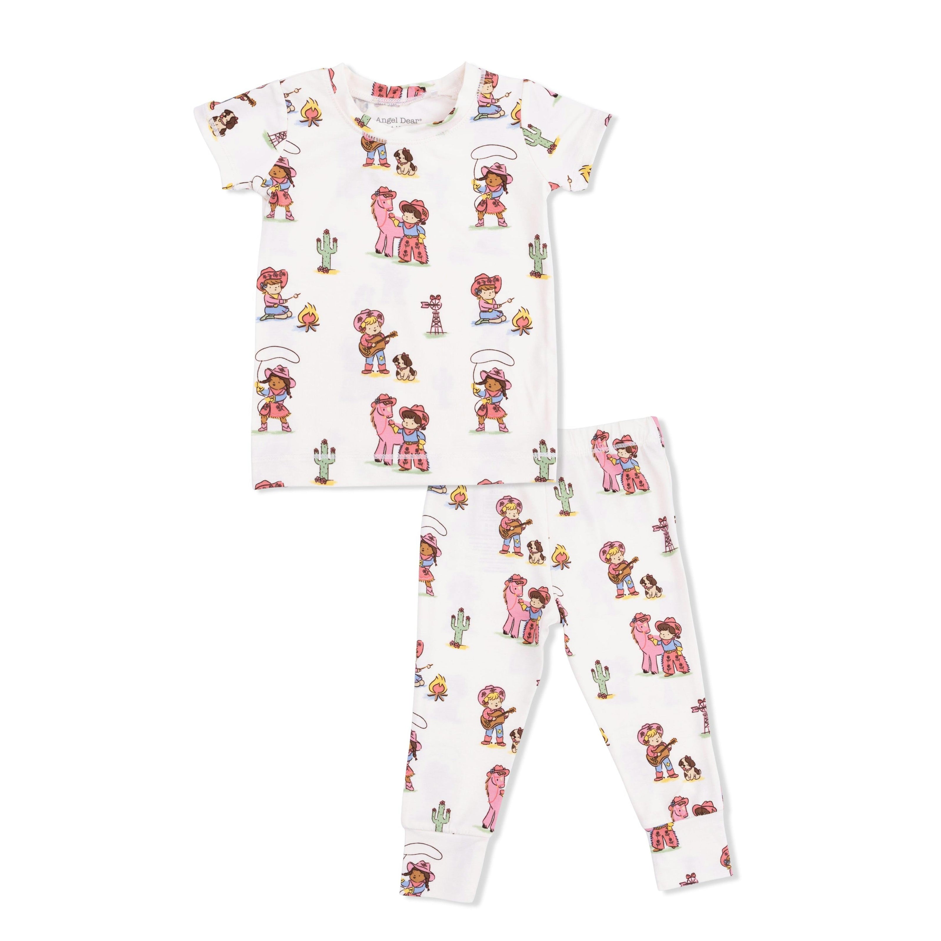 Vintage Cowgirls - Short Sleeve Loungewear Set