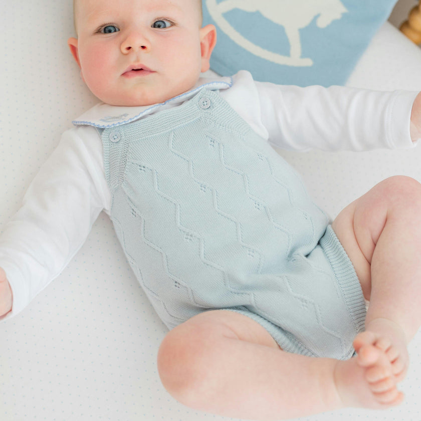 Pima Crib Sheet - Blue Micro Dot