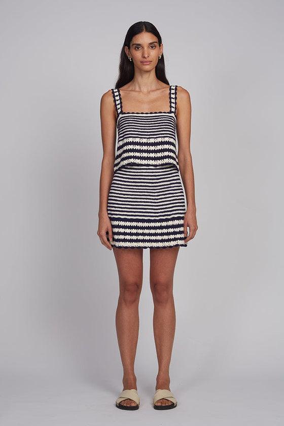 CARIA STRIPE CROCHET TOP