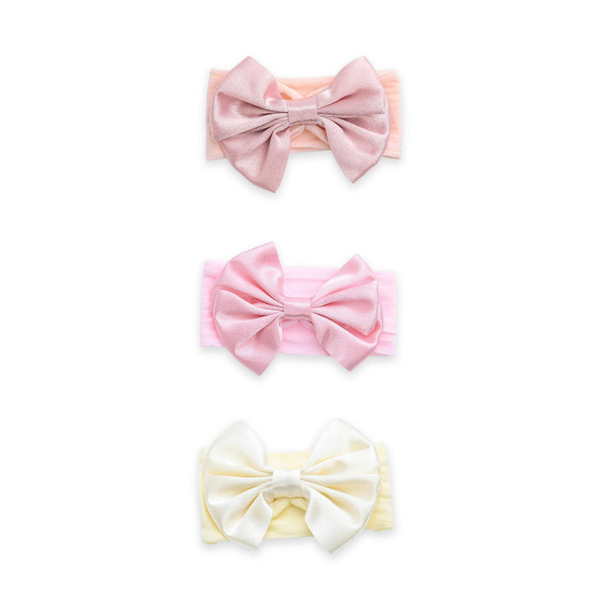 Multicolor Elastic Bow Headband Set
