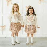 Gingham Printed Tulle Bow Headband