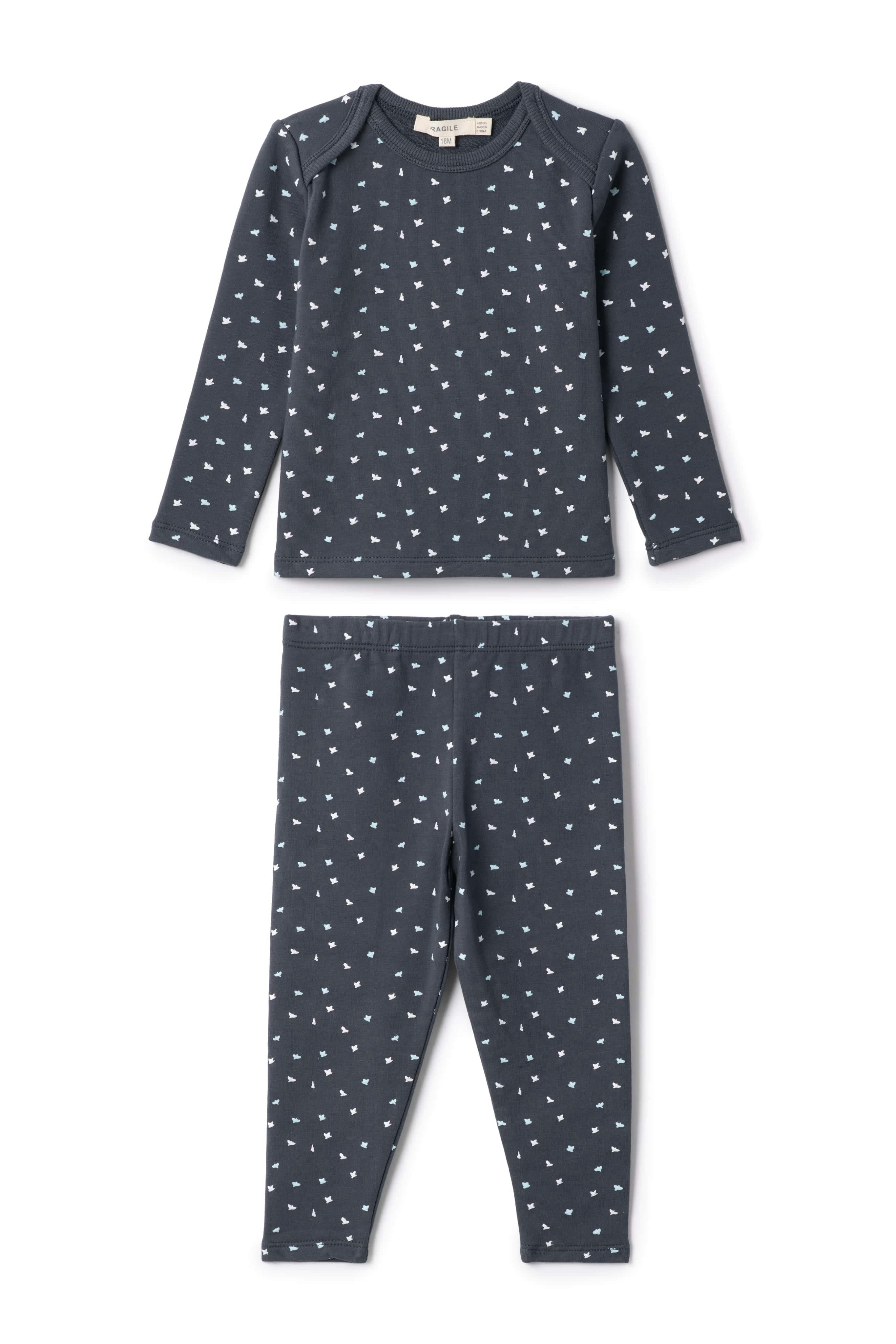 Elastic Waist Fleece Top and Pants Two Piece Set