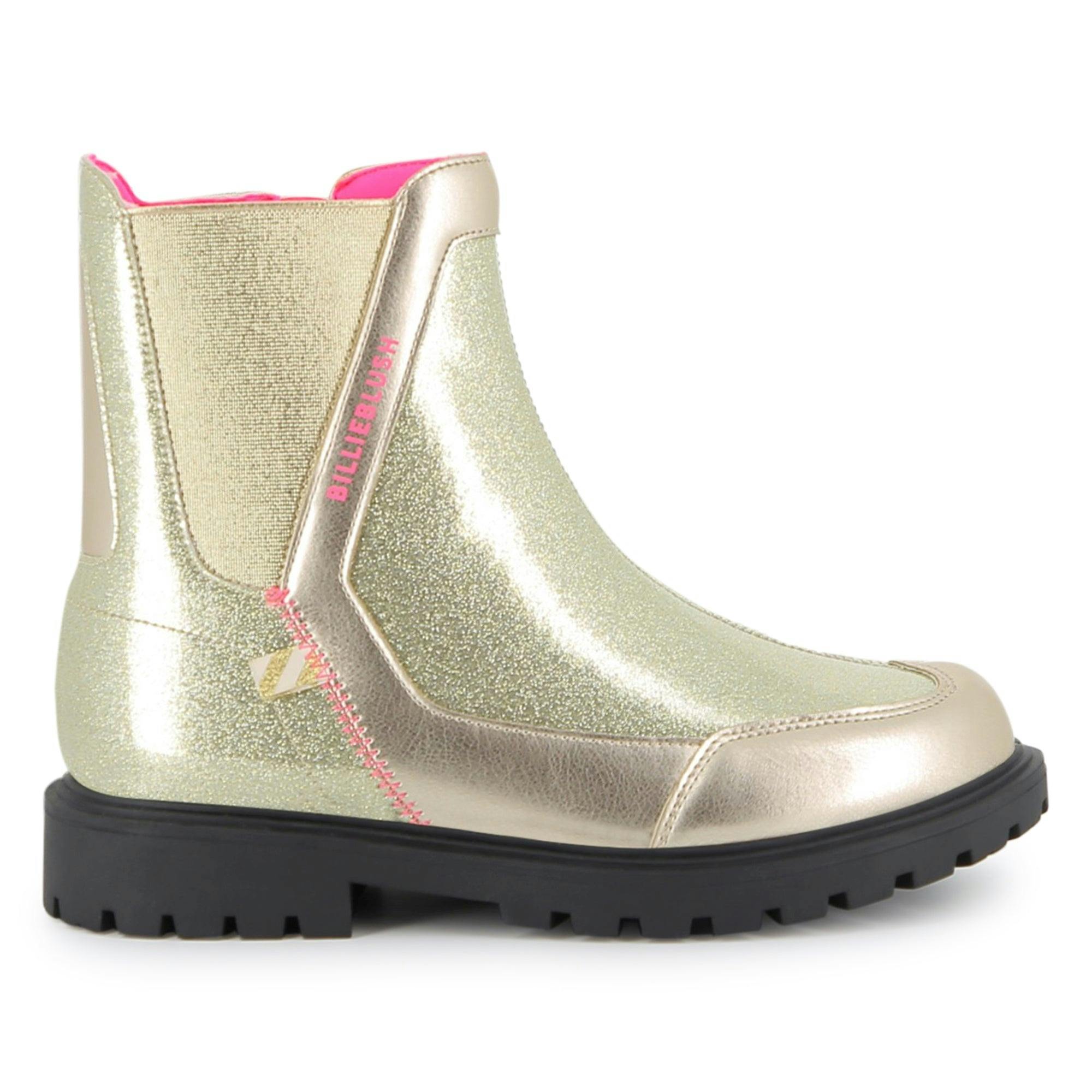 Metallic ankle boots