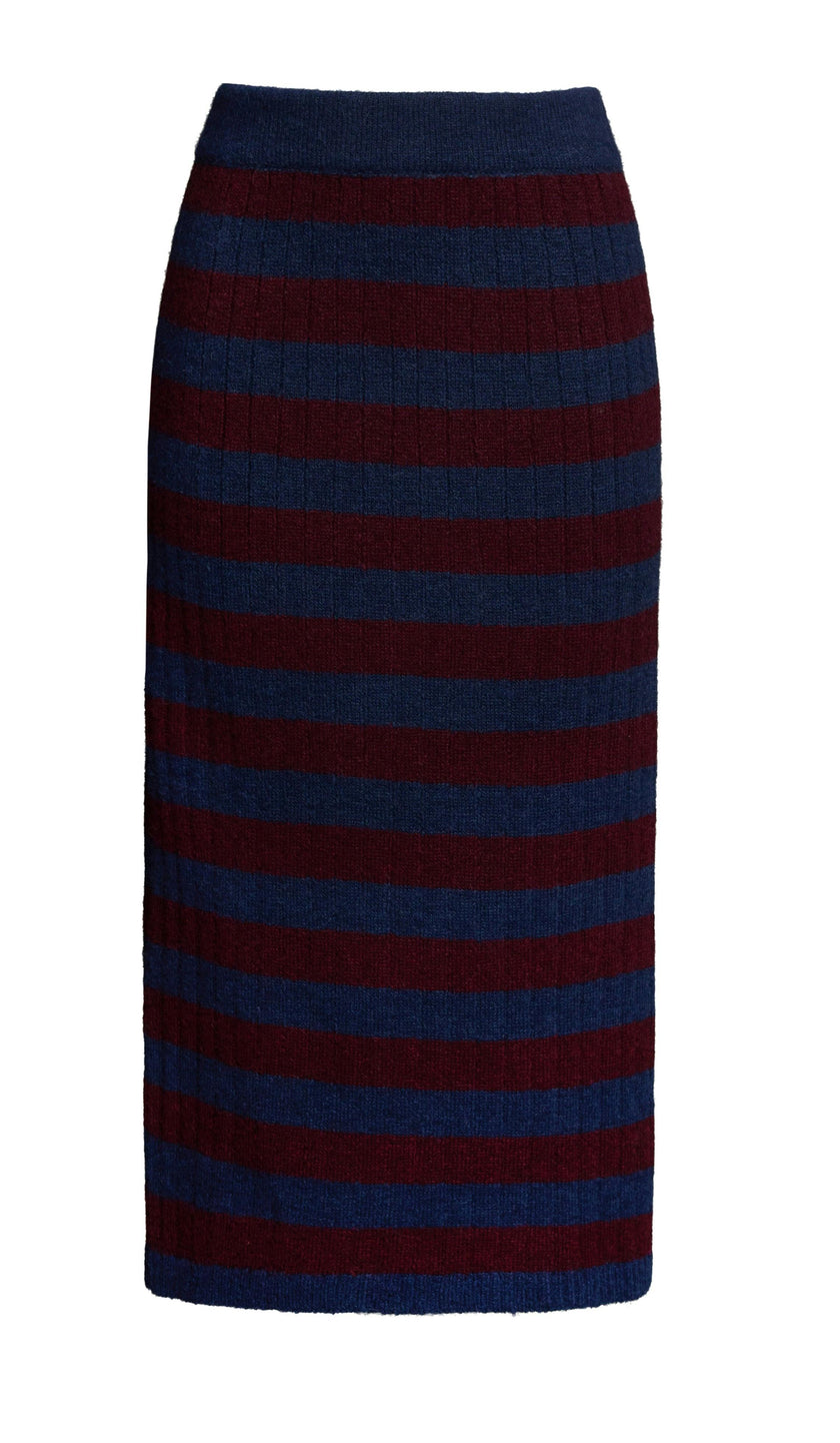 PIA STRIPE TUBE SKIRT | NAVY + MERLOT | ONE LEFT!