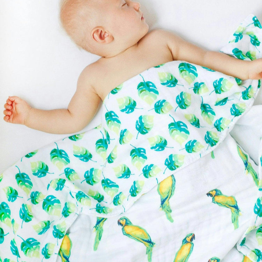 Organic Muslin Four-Layer Reversible Snug Blanket