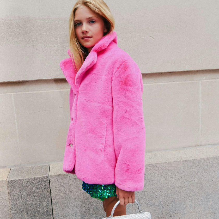 Elle Crystal Faux Fur Coat
