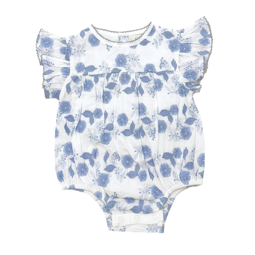 Blue Embroidered Florals Maeve Bubble