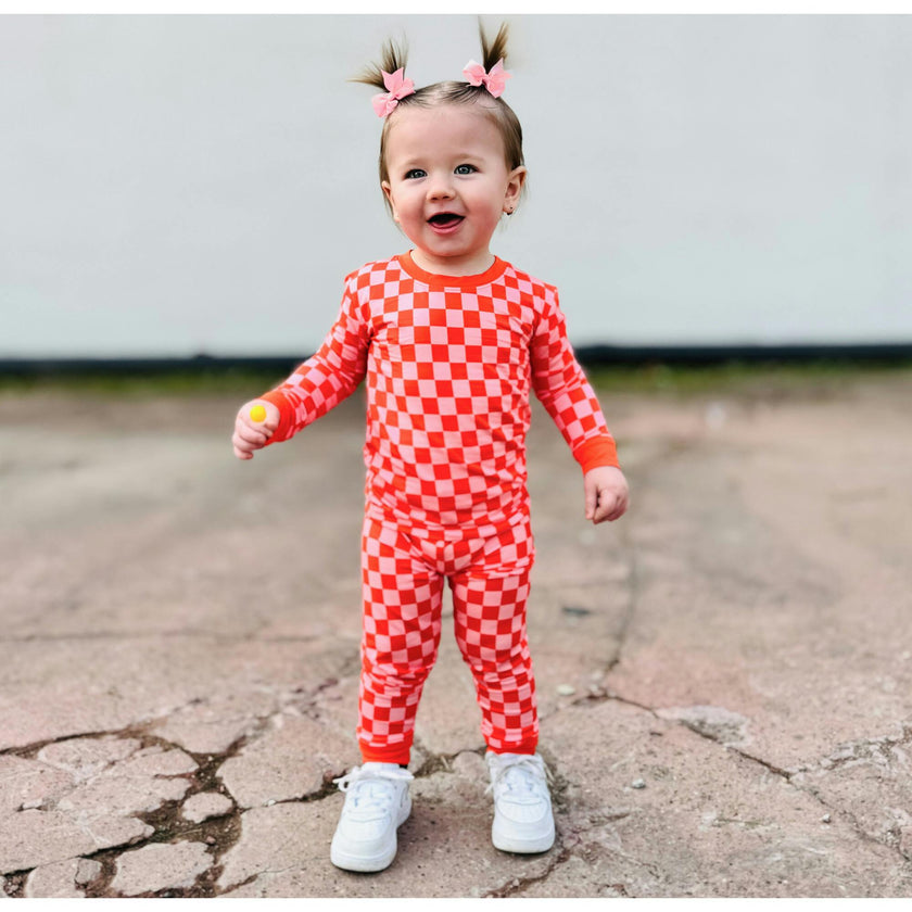 Pink Checked Out 2 Piece Pajama Set