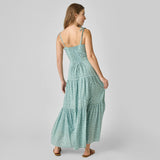 Womens Marilyn Dress - Blue Prairie Block Print