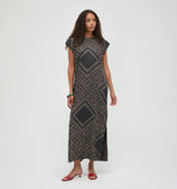 The Dris Dress - Carnaby Scarf Black