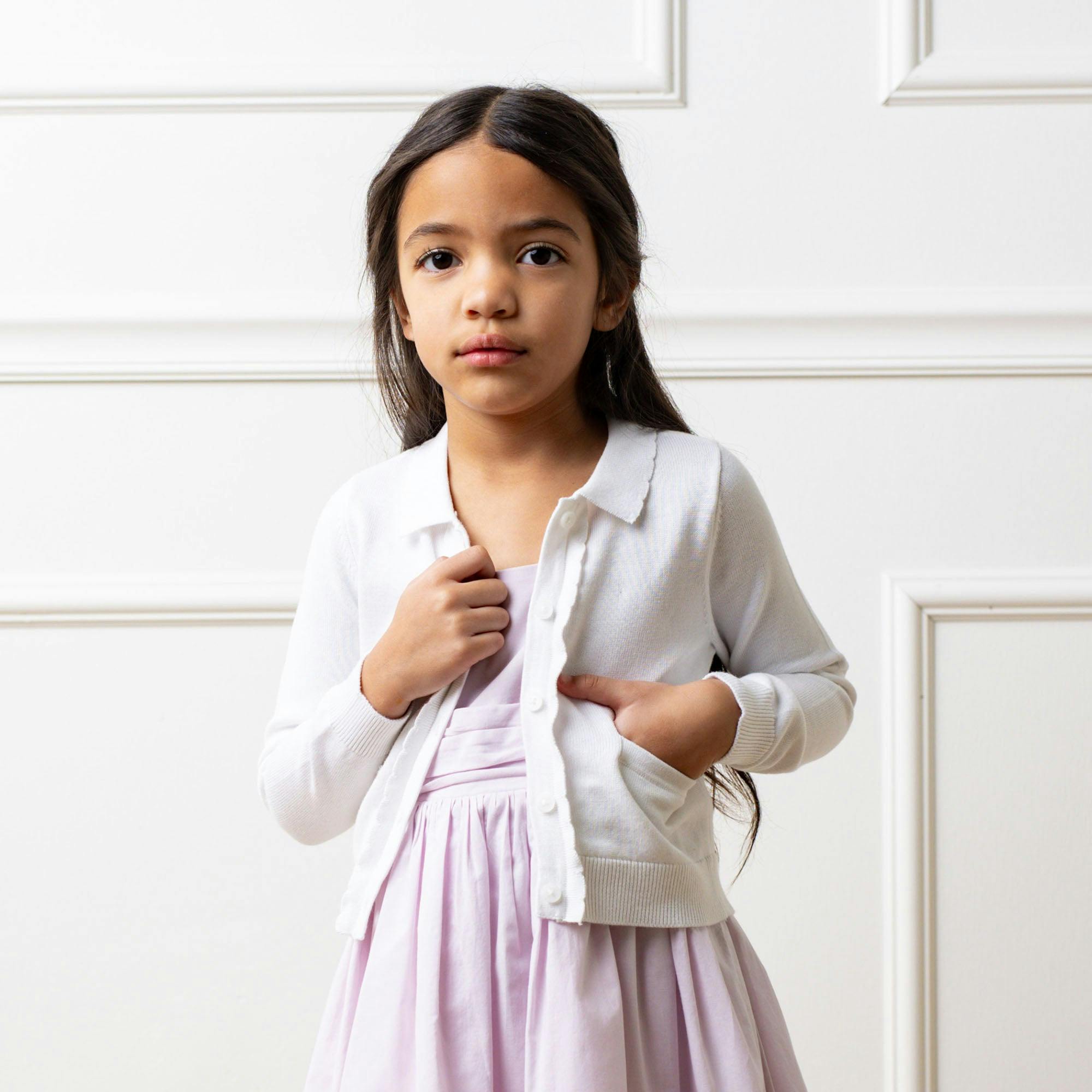 Organic Scallop Edge Cardigan