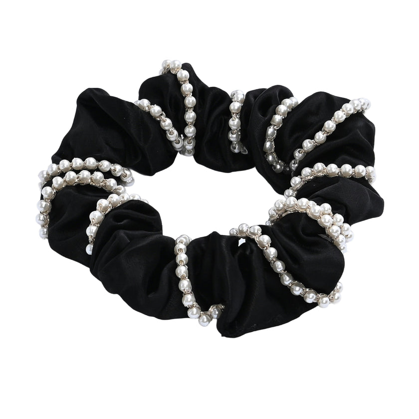 Pearl Accent Scrunchie Set