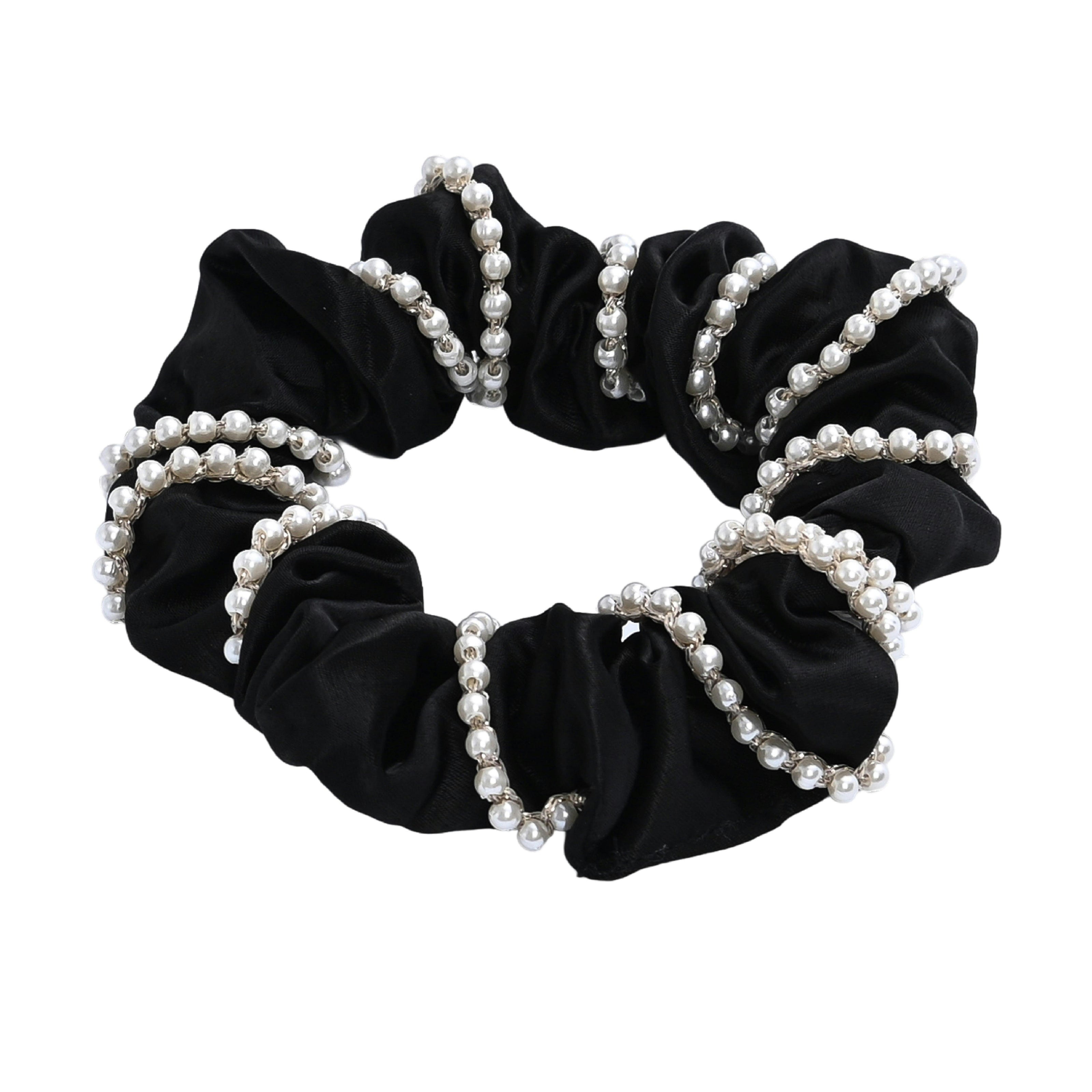 Pearl Accent Scrunchie Set