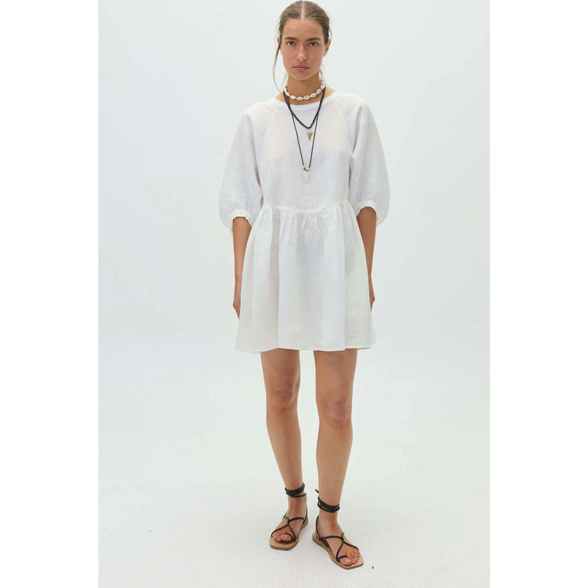 Alcala Linen Dress - Off White