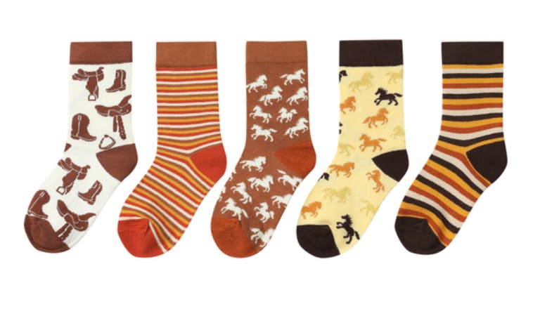 BIGFOOT cowboy print 5-pack socks