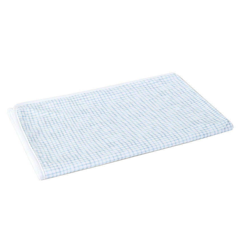 LARANJINHA Windowpane Swaddle Blanket - Blue
