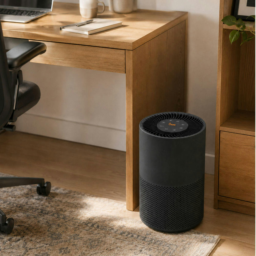 True-HEPA Tower Air Purifier with Air Quality Indicator and Child Lock, Up To 500 Sq Ft