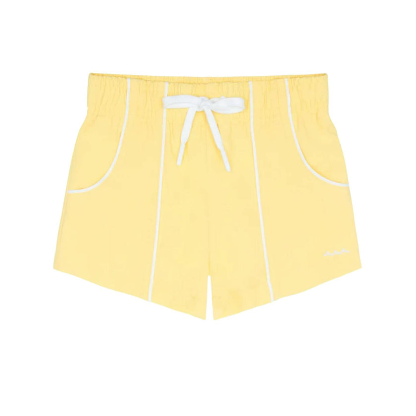 boys soleil yellow panelled boardie