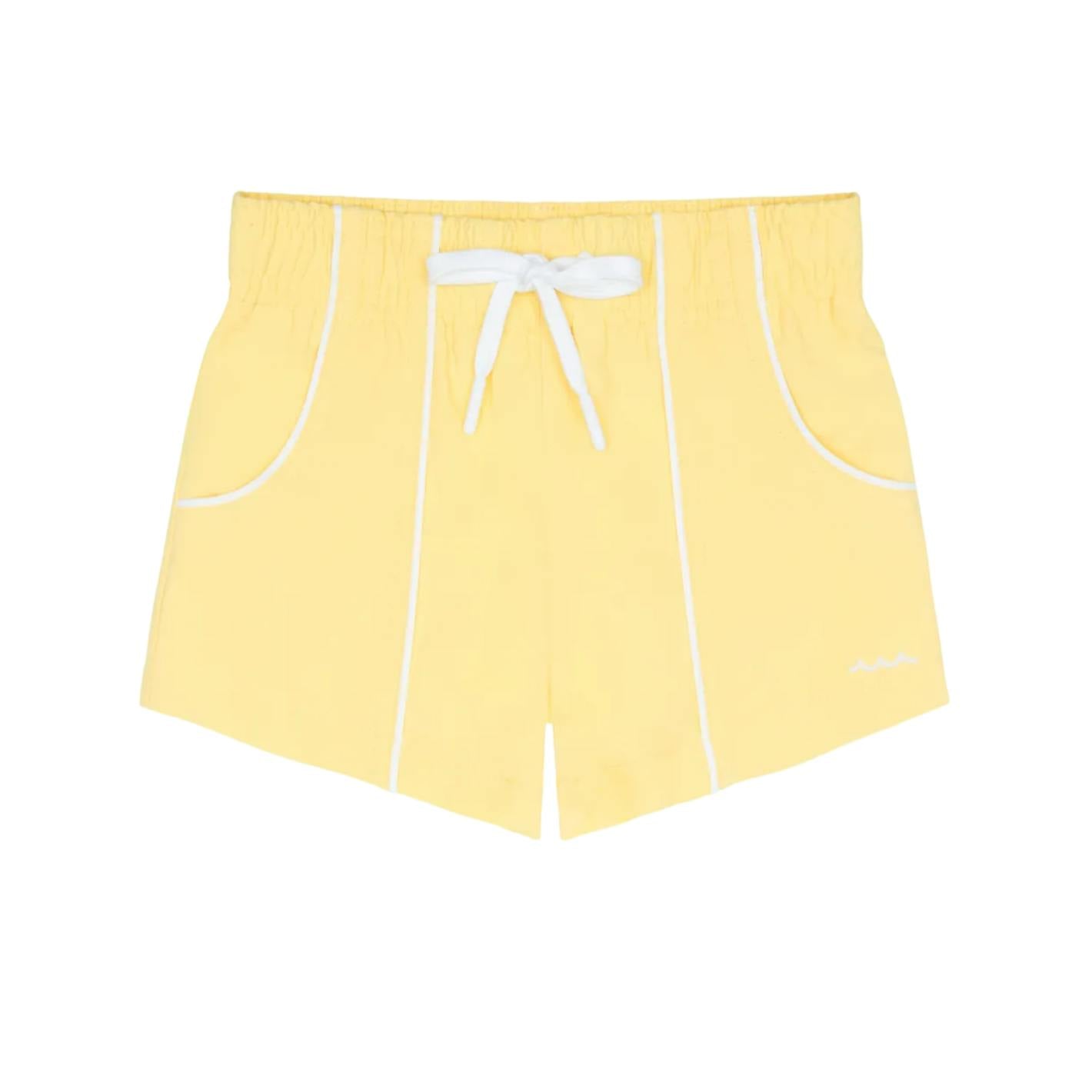 boys soleil yellow panelled boardie