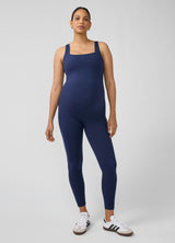 Sleeveless Long Knit Active Maternity Unitard