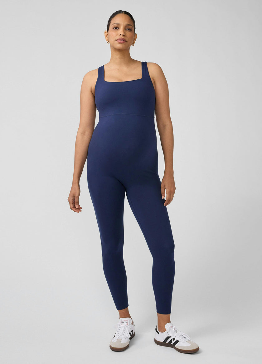 Sleeveless Long Knit Active Maternity Unitard