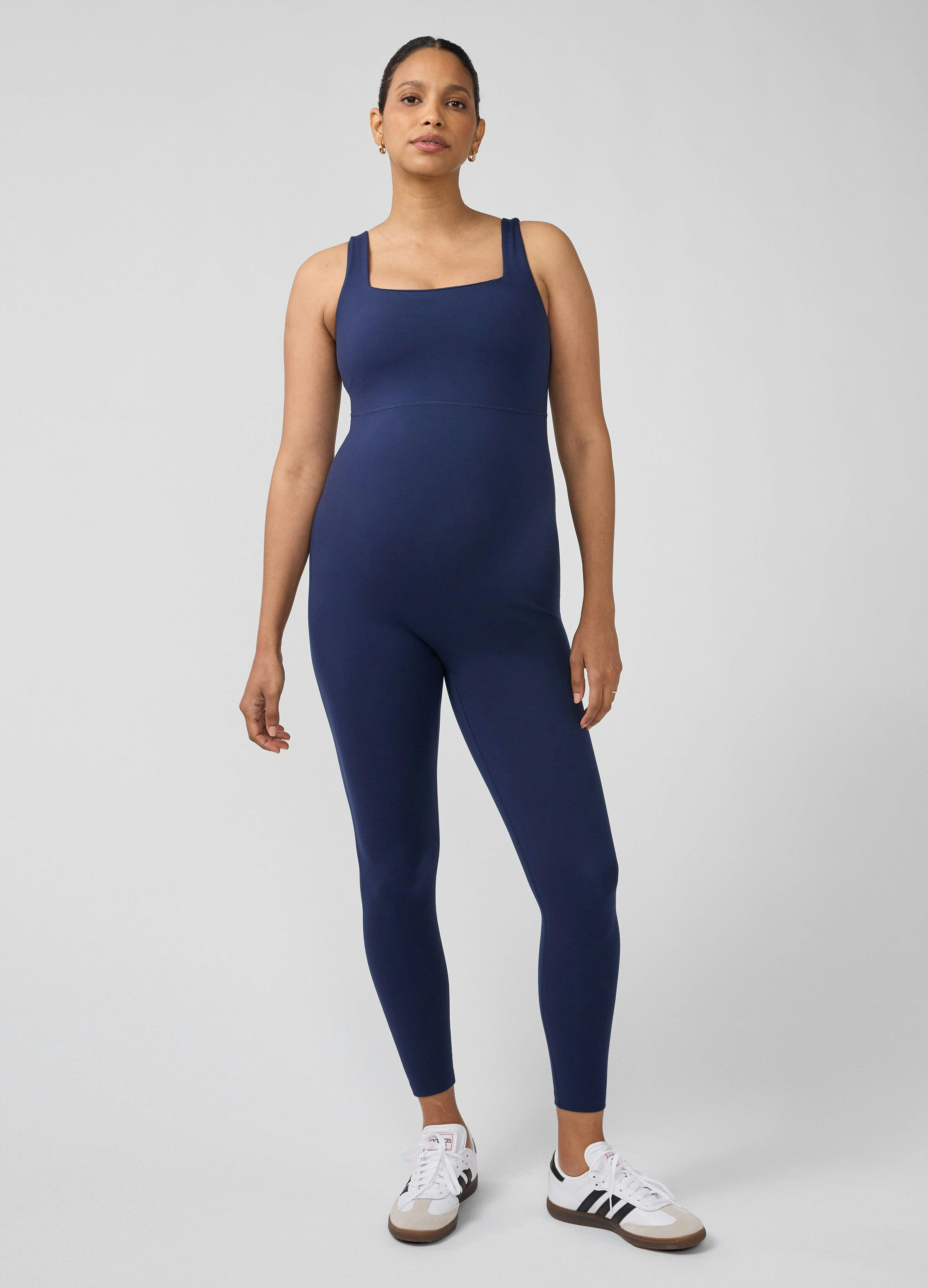 Sleeveless Long Knit Active Maternity Unitard