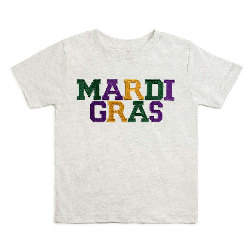 Mardi Gras Patch Short Sleeve T-Shirt - Ash