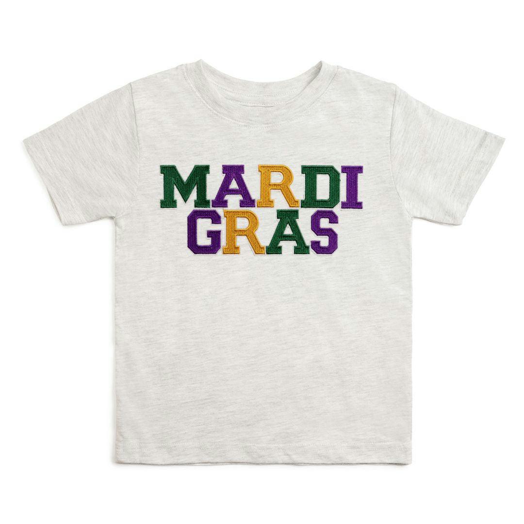 Mardi Gras Patch Short Sleeve T-Shirt - Ash