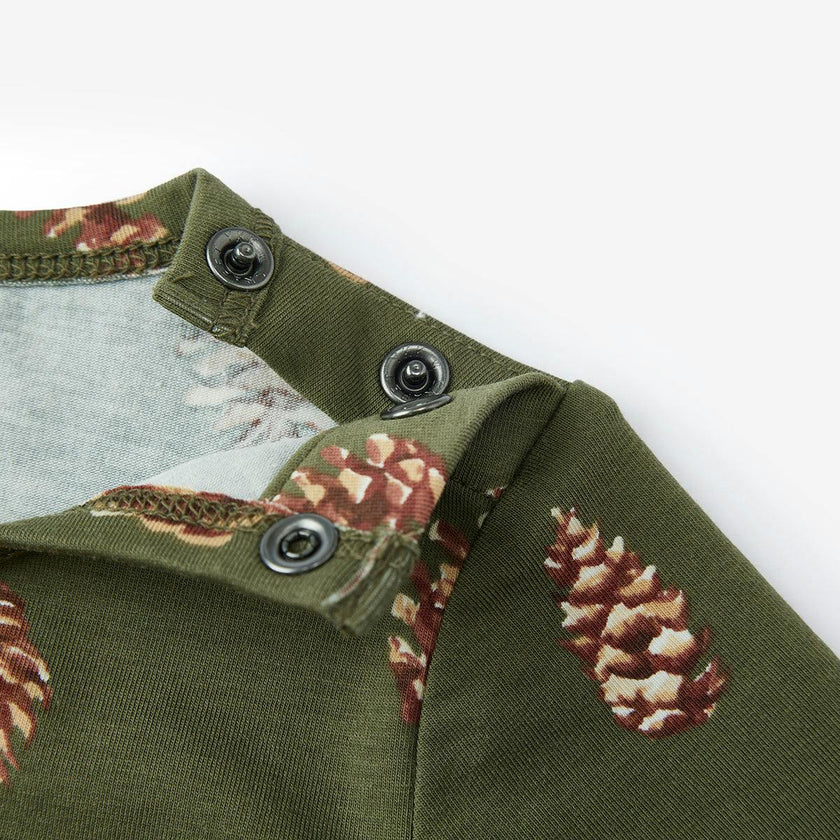 Pinecone Cotton Stretch Removable Collar Long Sleeve One piece