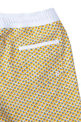 Swimshort Tommaso - Scales print mango yellow and pebble