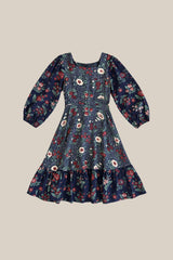Mini Soleil Dress in Navy Etched Bloom