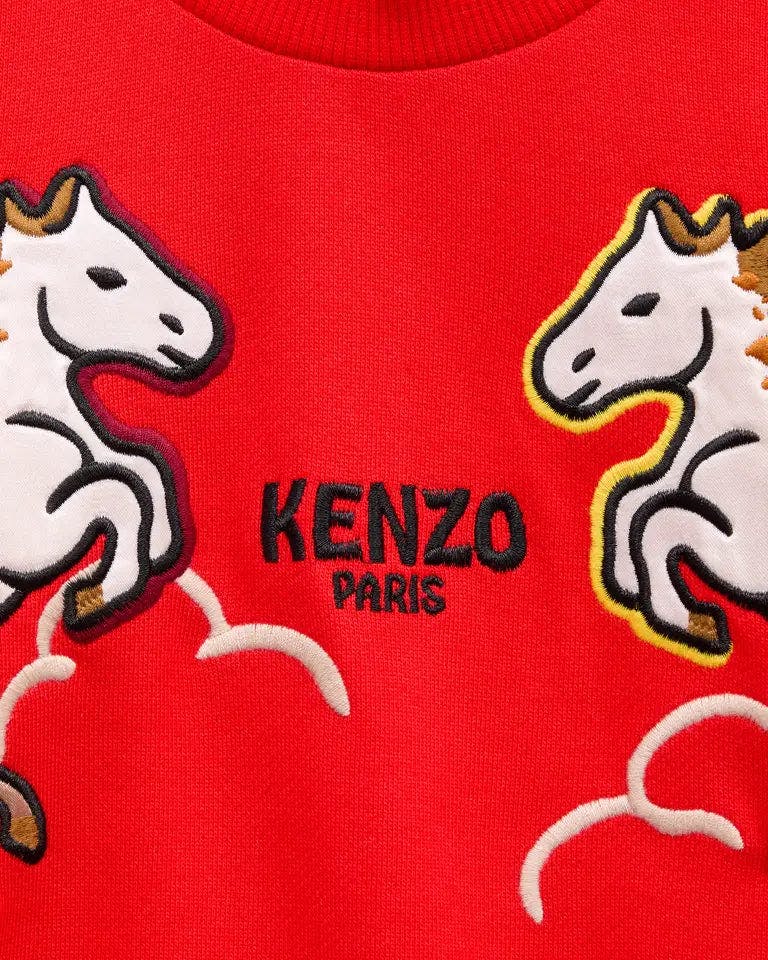'Lunar New Year' Embroidered Sweatshirt in French Terry