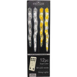 UL 60-Light Dual Color Pure White/Warm White LED 12-Piece Icicle String Light Set