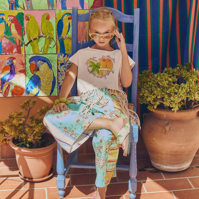 VINTAGE FLOWERS PATCHWORK PANTS MINT