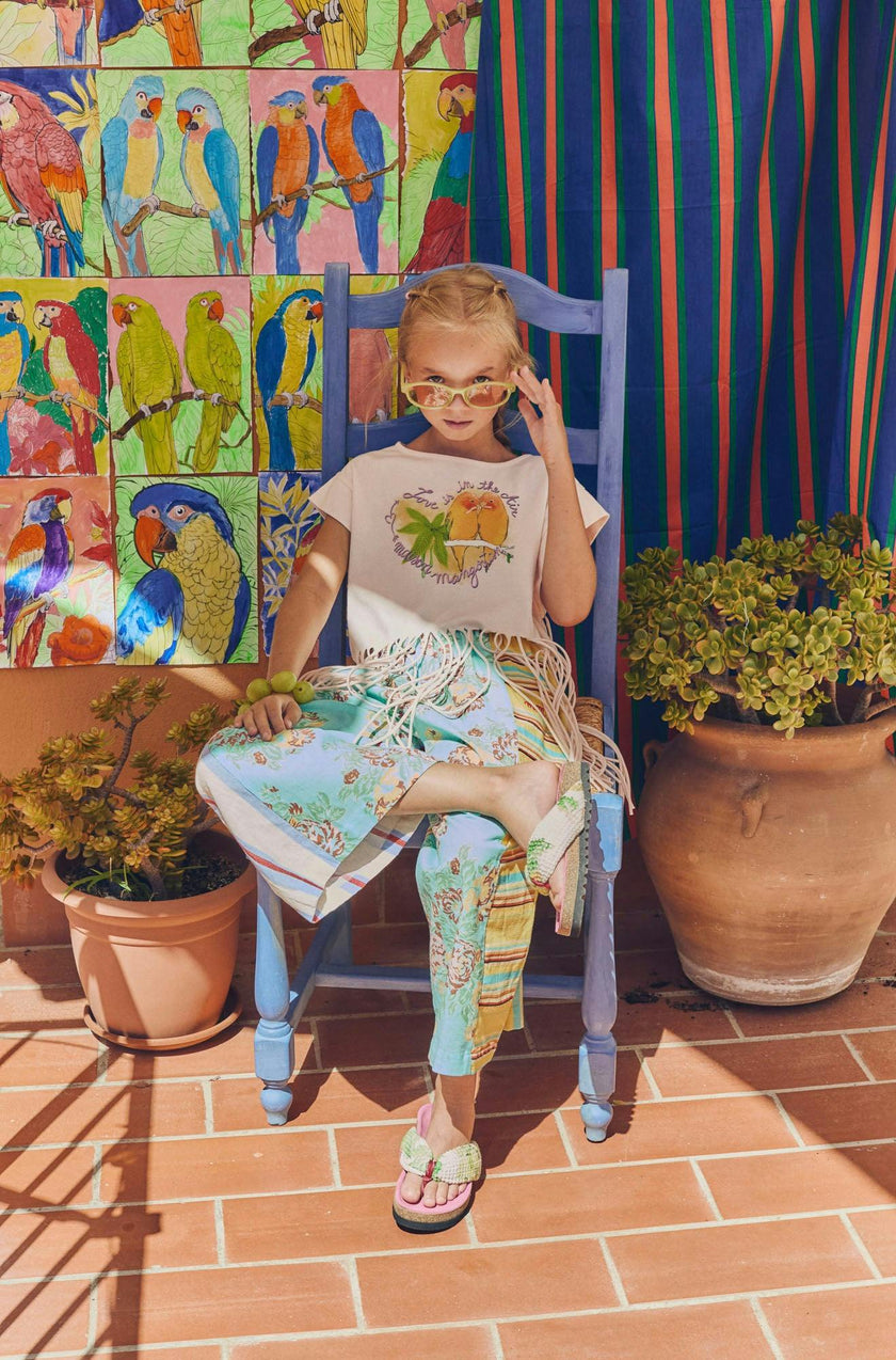 VINTAGE FLOWERS PATCHWORK PANTS MINT
