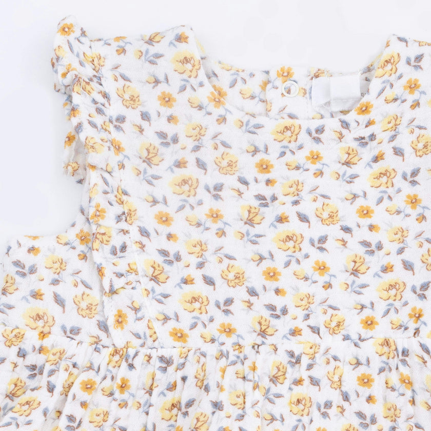 Yellow Country Roses - Ruffle Dress and Bloomer