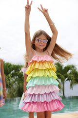 Rainbow Tiered Shimmer Dress