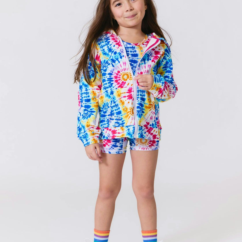 Girls Leotard in Starburst Tie Dye