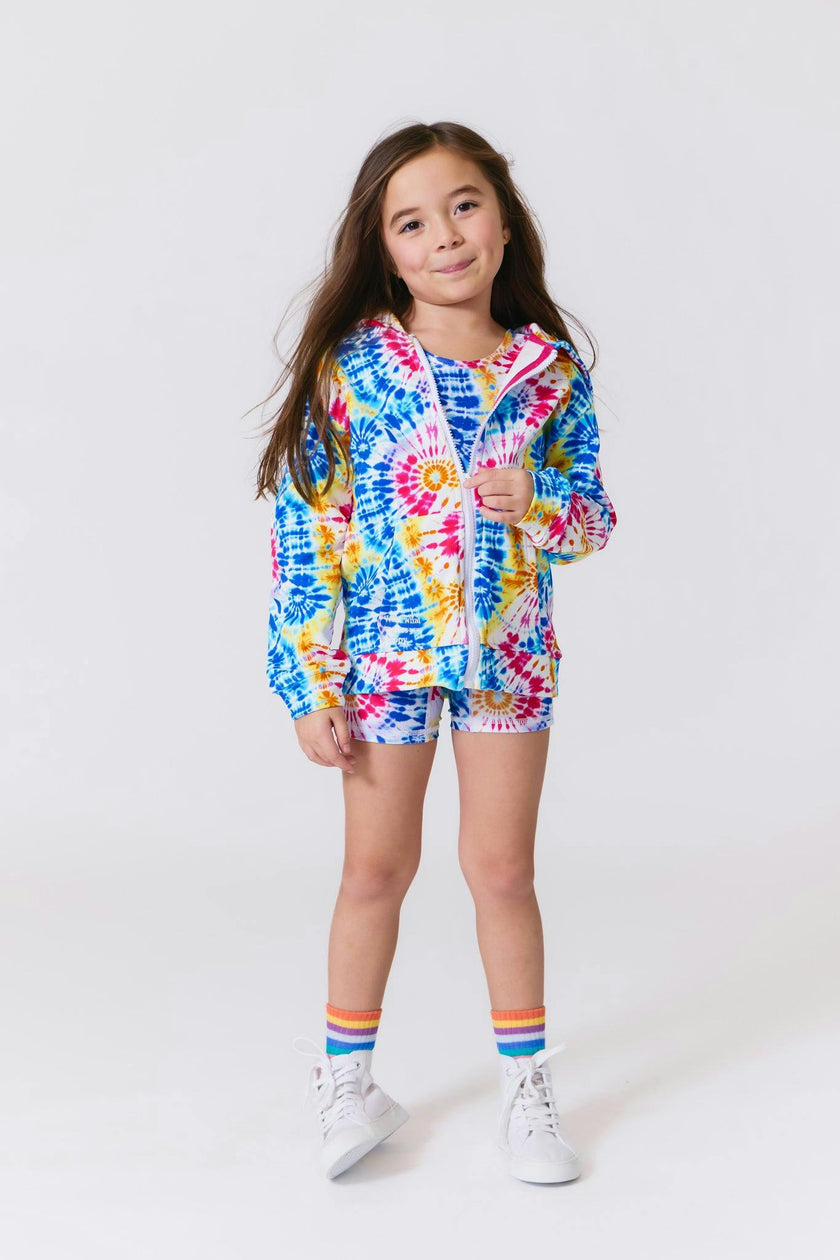 Girls Leotard in Starburst Tie Dye