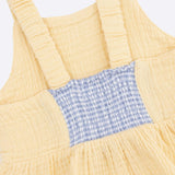 Micro Gingham Blue Blizzard - Peplum Tank with Wide Leg Pant